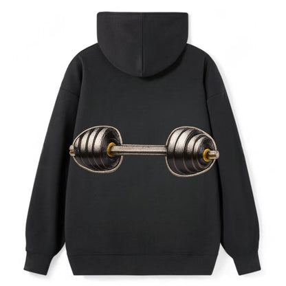 WEIGHTLIFTING BARBELL - heavy barbell with plates in silver and black , - Classic Pullover Hoodie - Black