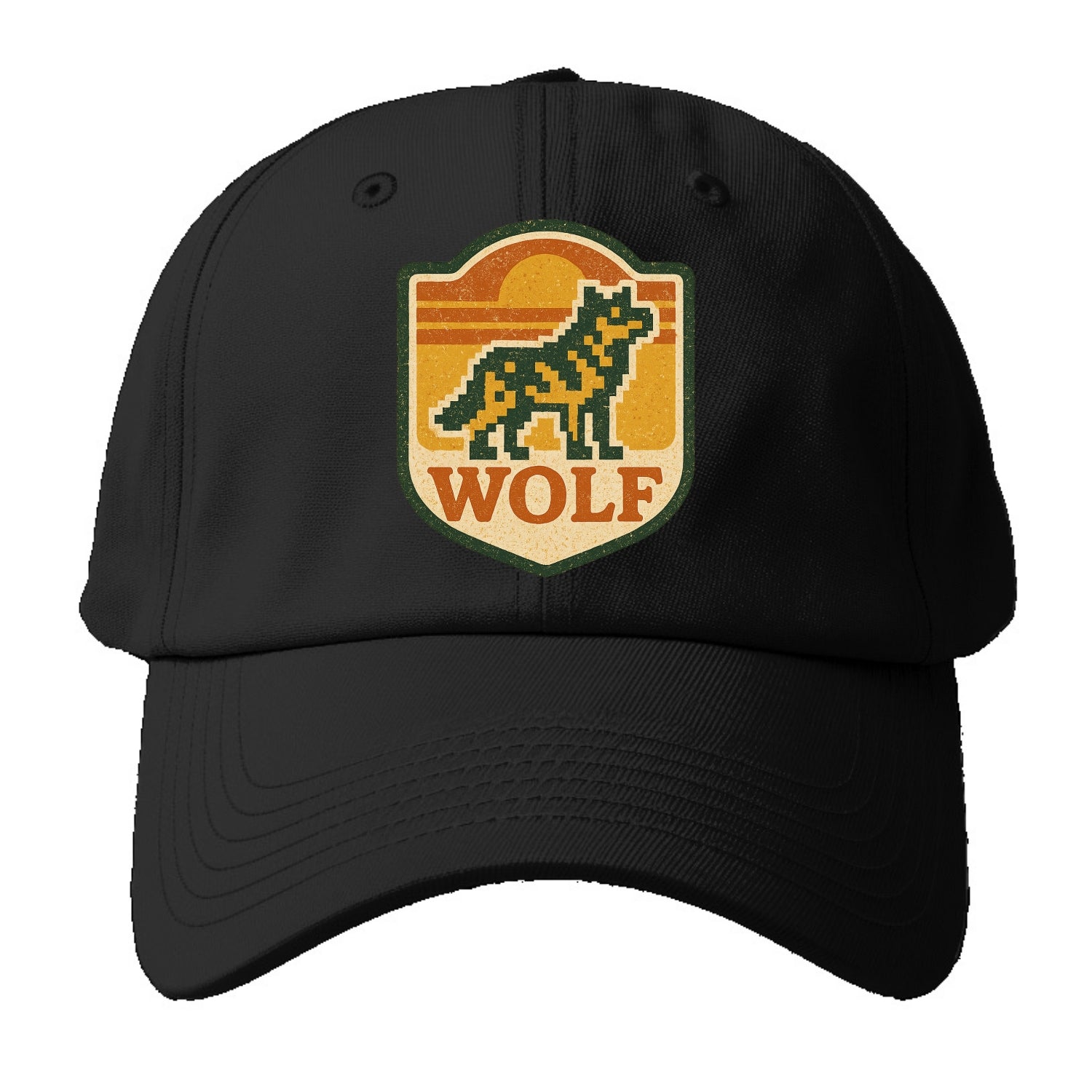 Digital Pixel Wolf  - Baseball Cap For Big Heads - Black