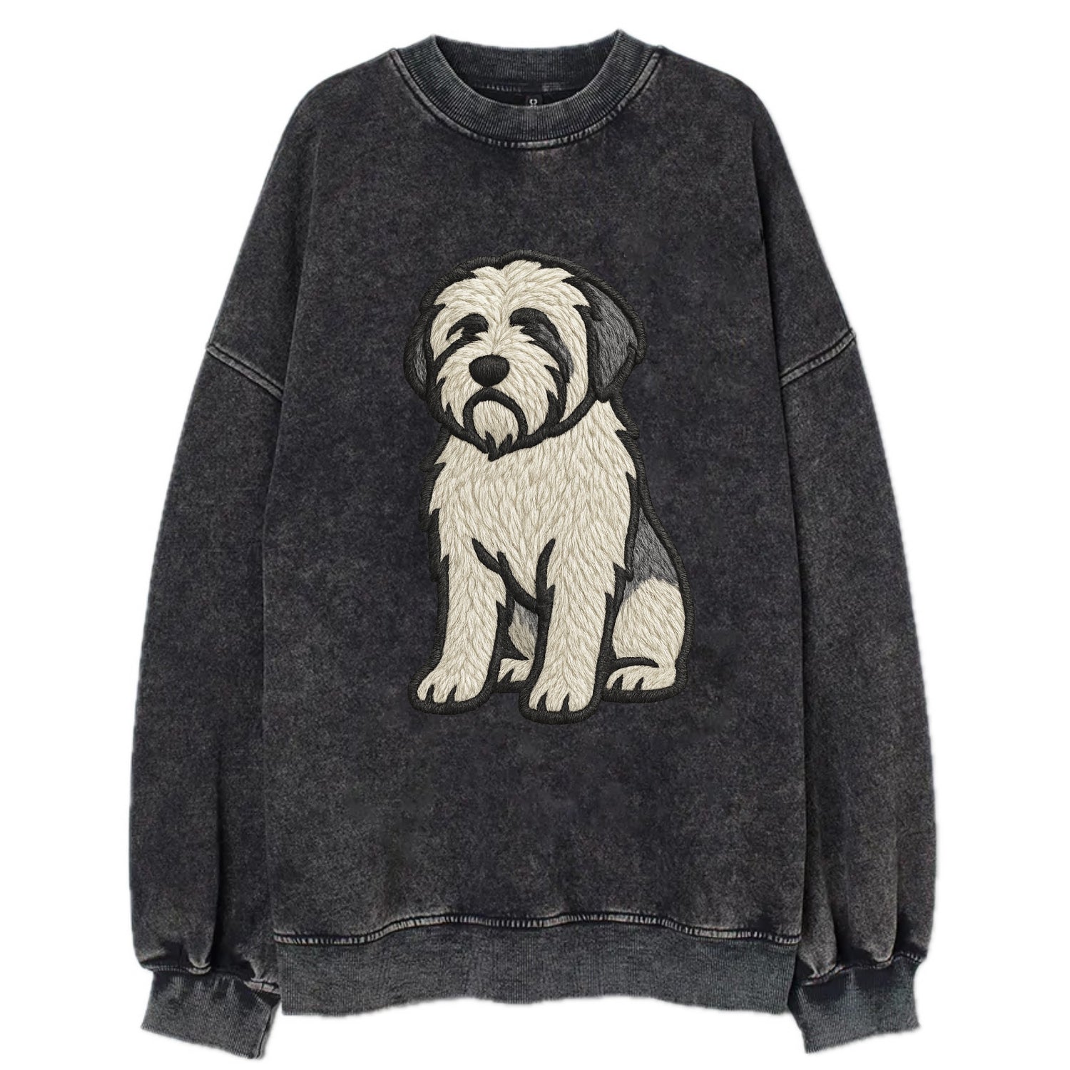 Polish Lowland Sheepdog - White and gray - Vintage Sweatshirt - Black