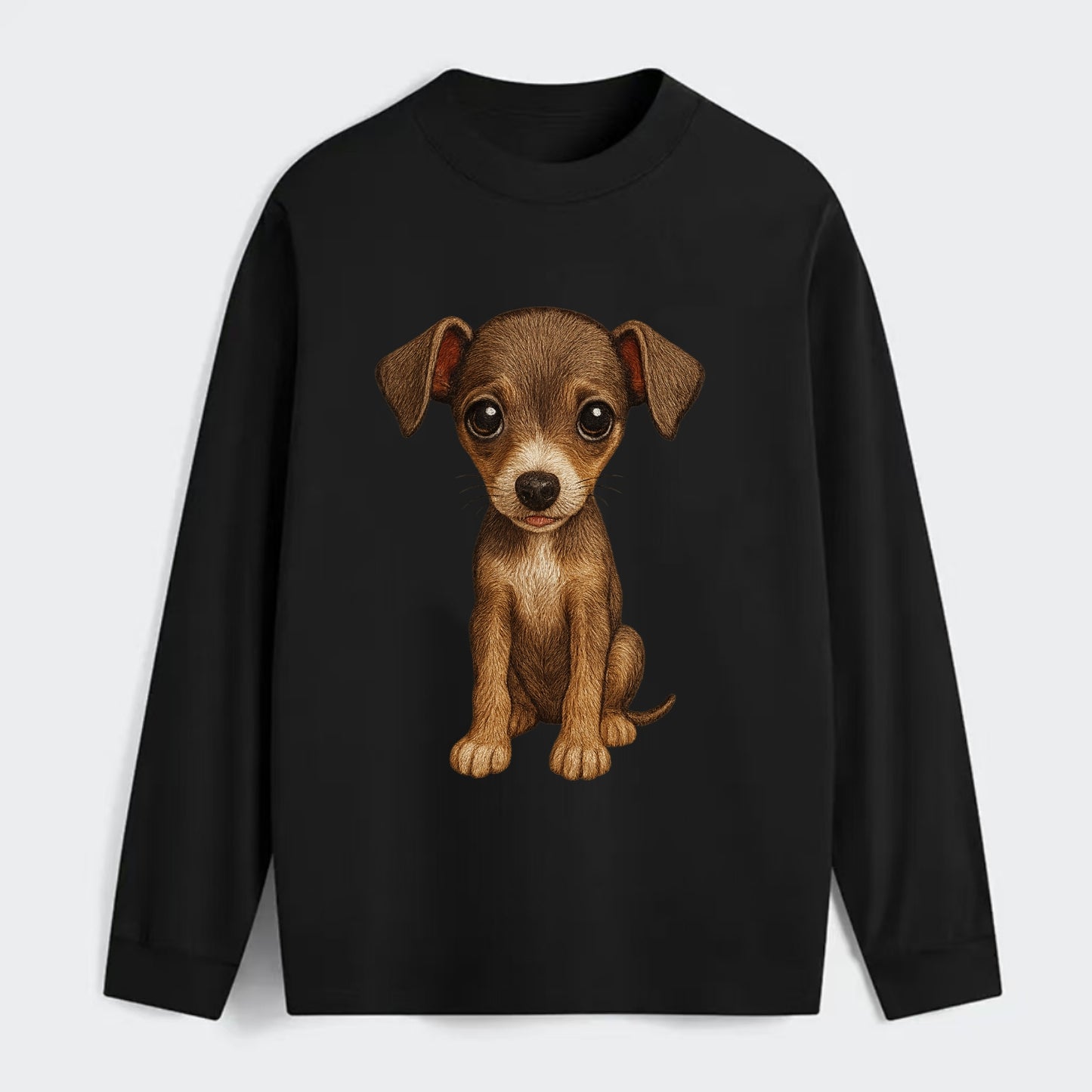 Baby Italian Greyhound Puppy - sleek tiny body, long legs, gentle eyes, - Classic Long Sleeve Shirt - Black