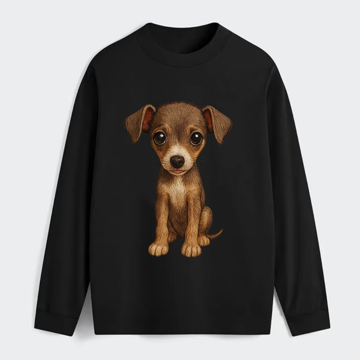 Baby Italian Greyhound Puppy - sleek tiny body, long legs, gentle eyes, - Classic Long Sleeve Shirt - Black