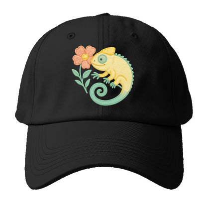 Yellow Chameleon - Baseball Cap - Black
