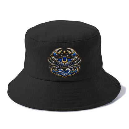 CANCER CRAB - protective crab in silver and blue , water sign - Bucket Hat - Black