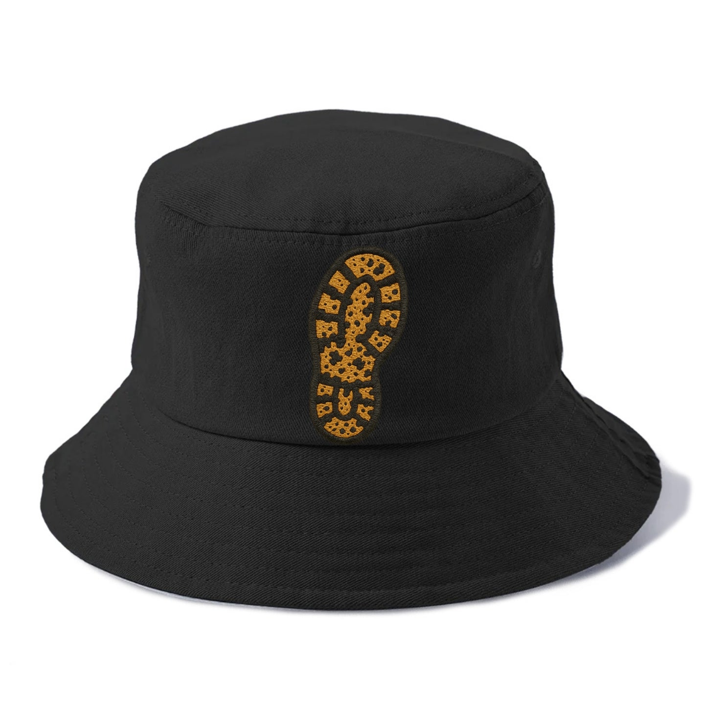Hiking Boot Print  - Bucket Hat - Black