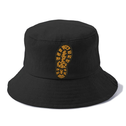 Hiking Boot Print  - Bucket Hat - Black