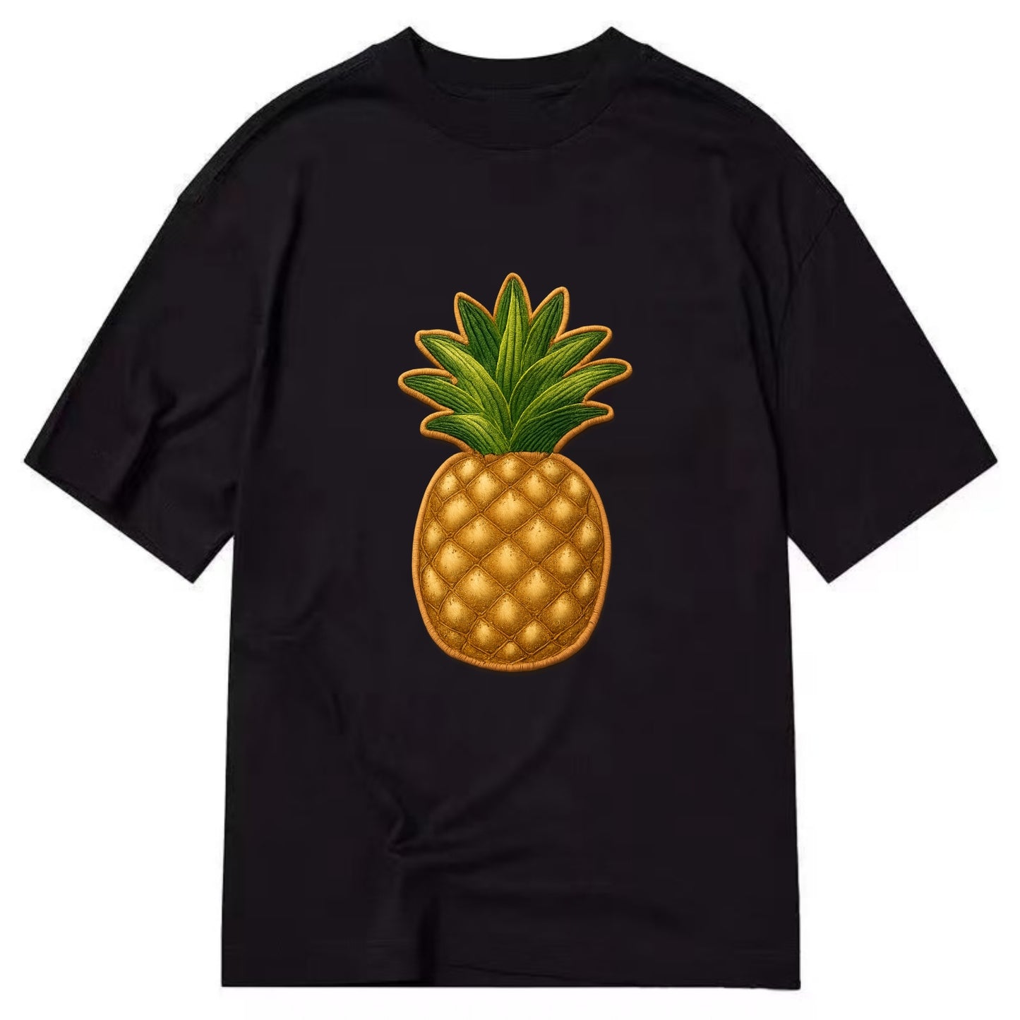 PINEAPPLE CROWN - tropical fruit in yellow and green , hospitality - Classic T-shirt - Black