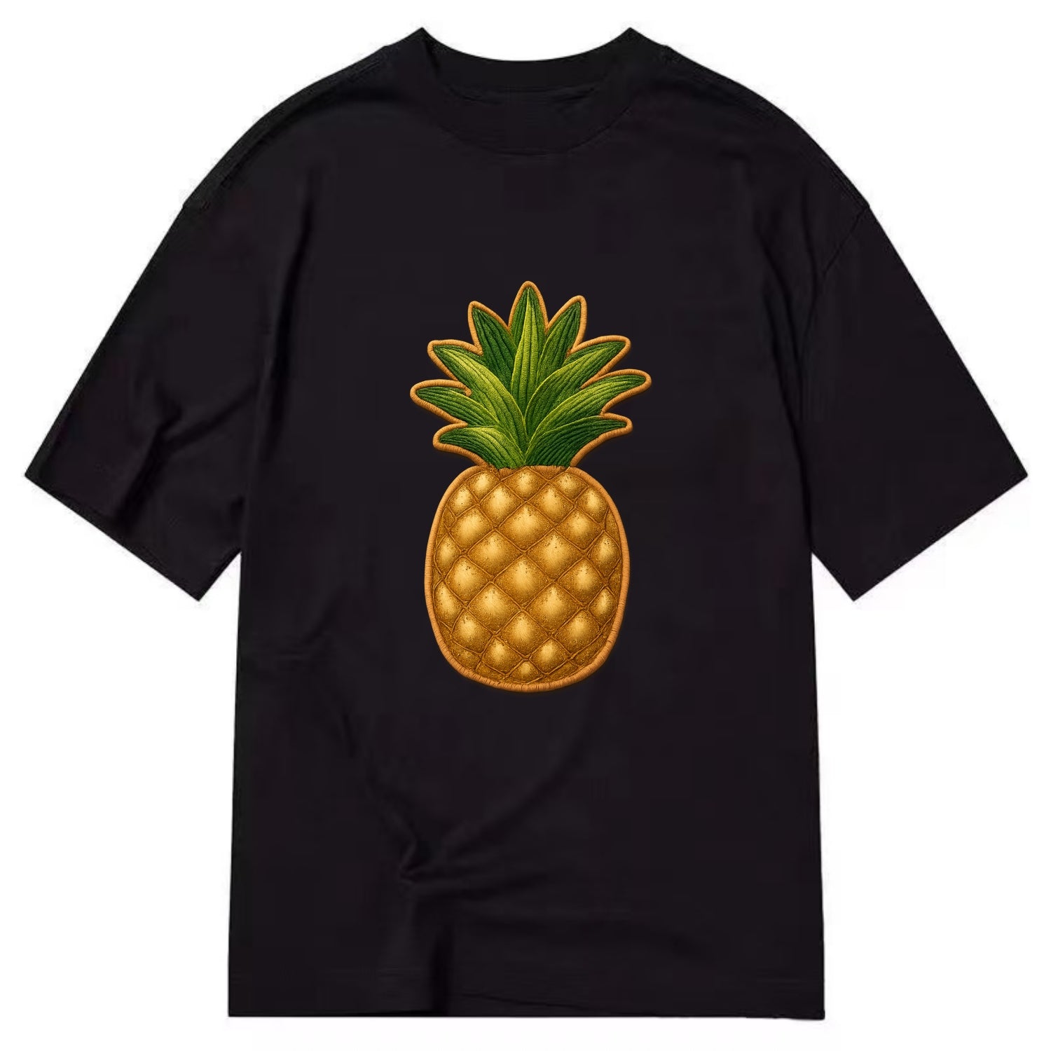 PINEAPPLE CROWN - tropical fruit in yellow and green , hospitality - Classic T-shirt - Black