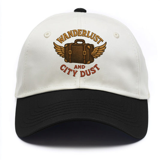 Wanderlust And City Dust  - Two Tone Cap - Black