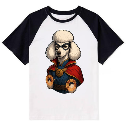 Poodle Doctor Strange  - Contrast Raglan T-shirt - Black