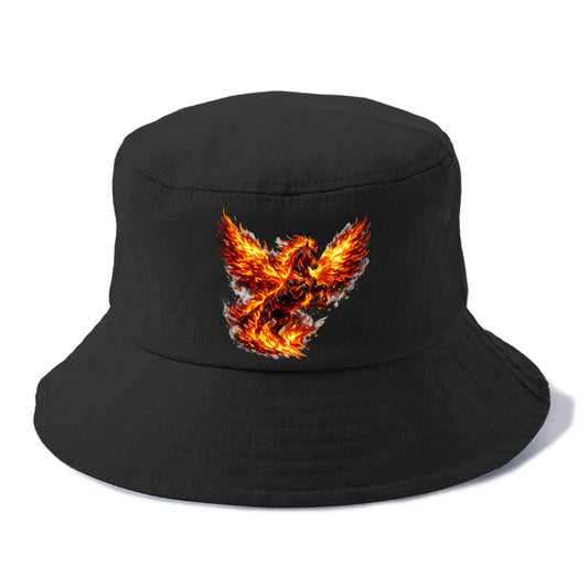PHOENIX FIRE HORSE | Horse emerging from flames like phoenix | Rebirth transformation - Bucket Hat - Black