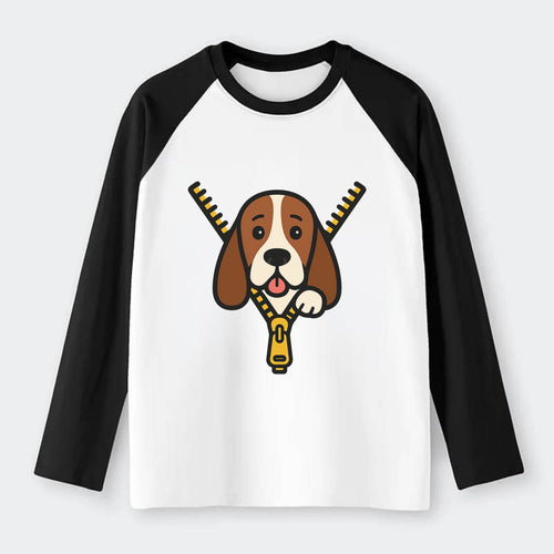 Basset Hound - Raglan Long Sleeve T-Shirt
