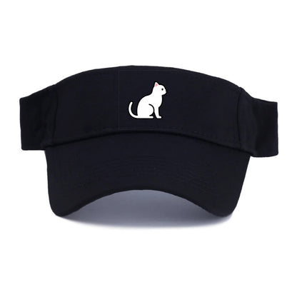 Domestic Shorthair - White classic flat side profile - Visor - Black