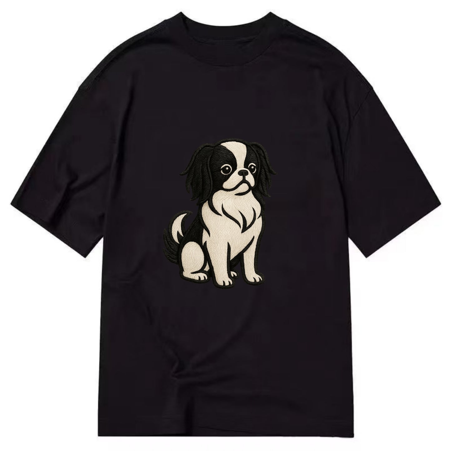 Japanese Chin - Black and white sitting Classic T-shirt - Black
