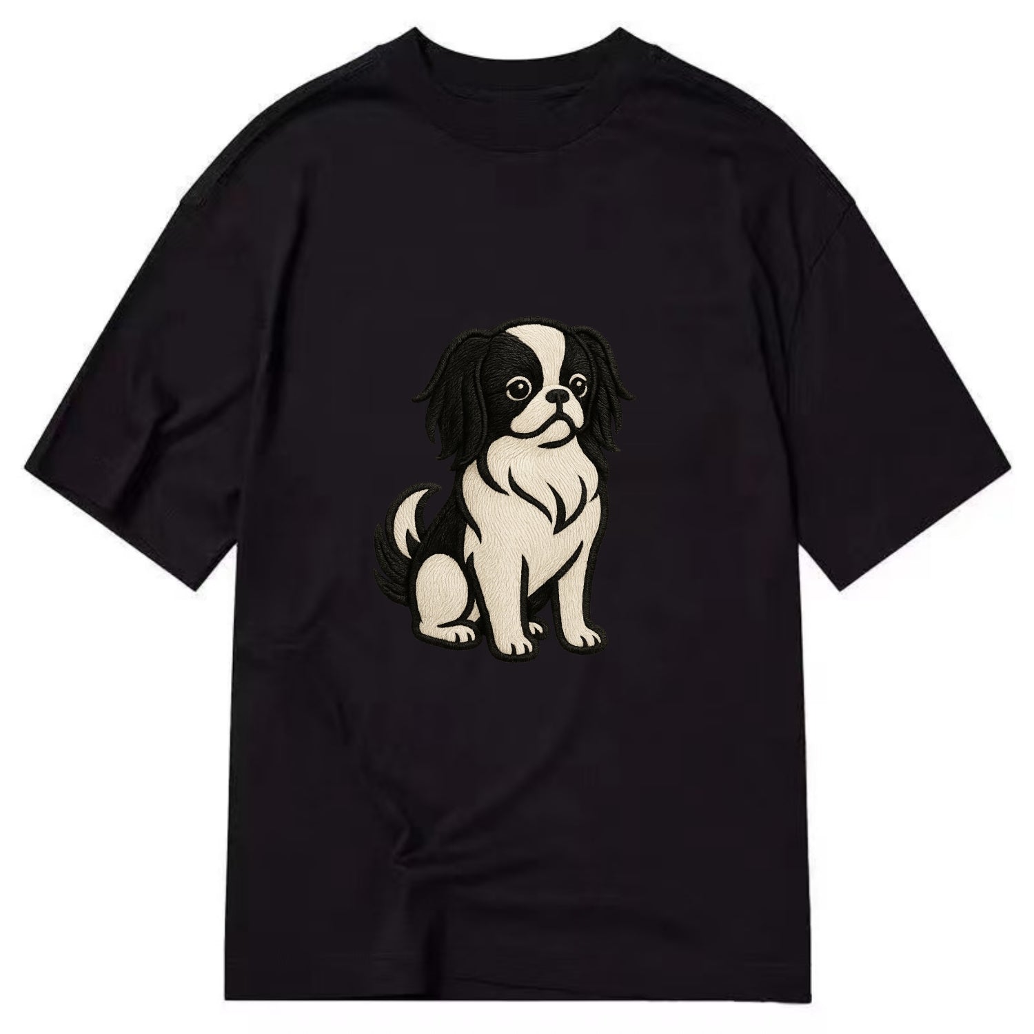 Japanese Chin - Black and white sitting Classic T-shirt - Black