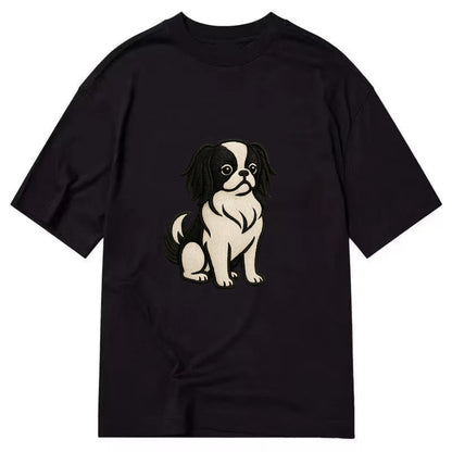 Japanese Chin - Black and white sitting Classic T-shirt - Black