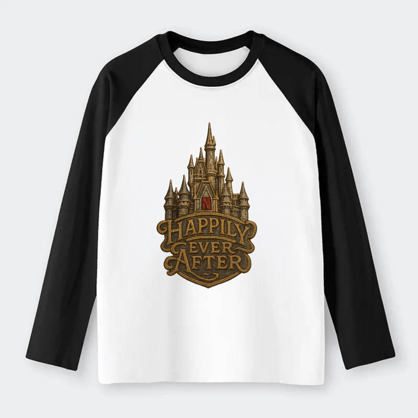 Happily Ever After  - Raglan Long Sleeve T-Shirt - Black