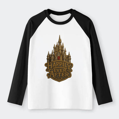Happily Ever After  - Raglan Long Sleeve T-Shirt - Black