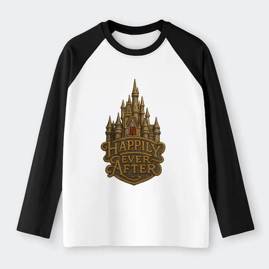 Happily Ever After  - Raglan Long Sleeve T-Shirt - Black