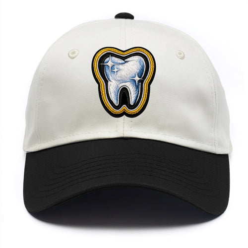 DENTAL TOOTH - molar with sparkle in white and blue , dentist - Two Tone Cap
