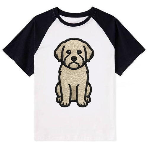 Havanese - Cream colored sitting pose - Contrast Raglan T-shirt