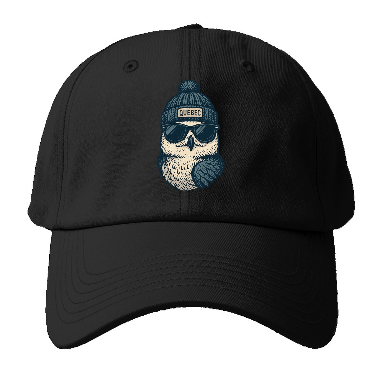 Quebec City Snowy Owl wearing Quebec bea - Baseball Cap - Black