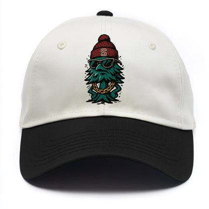 Palo Alto Tree wearing Stanford beanie with S patch - Two Tone Cap - Black