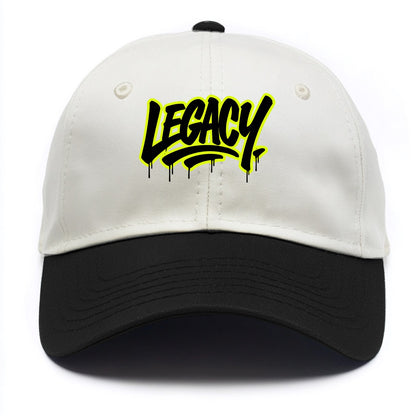 Bold typography design - "LEGACY" - what you leave behind, lasting impact - Two Tone Cap - Black