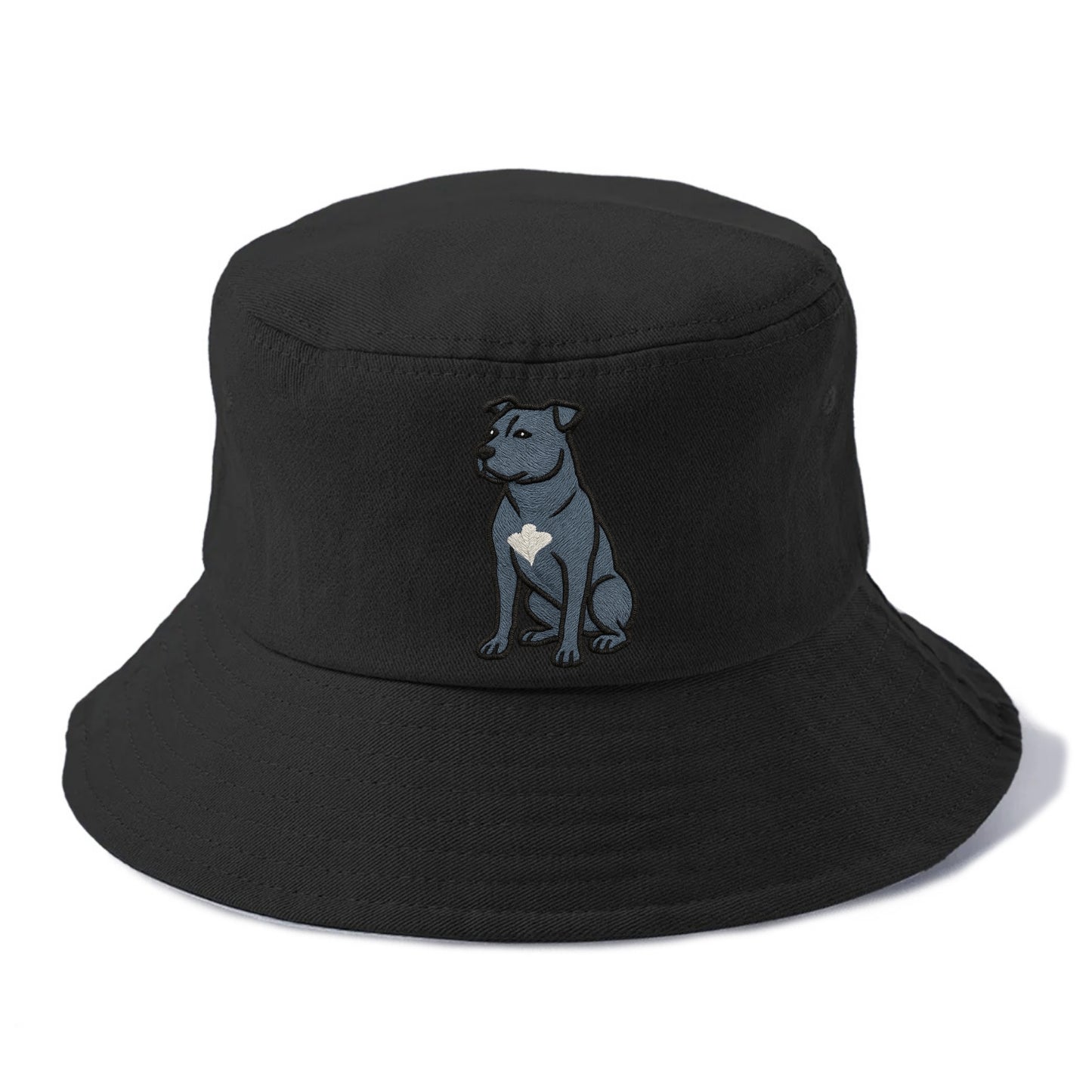 American Staffordshire Terrier - Blue embroidered design - Bucket Hat - Black