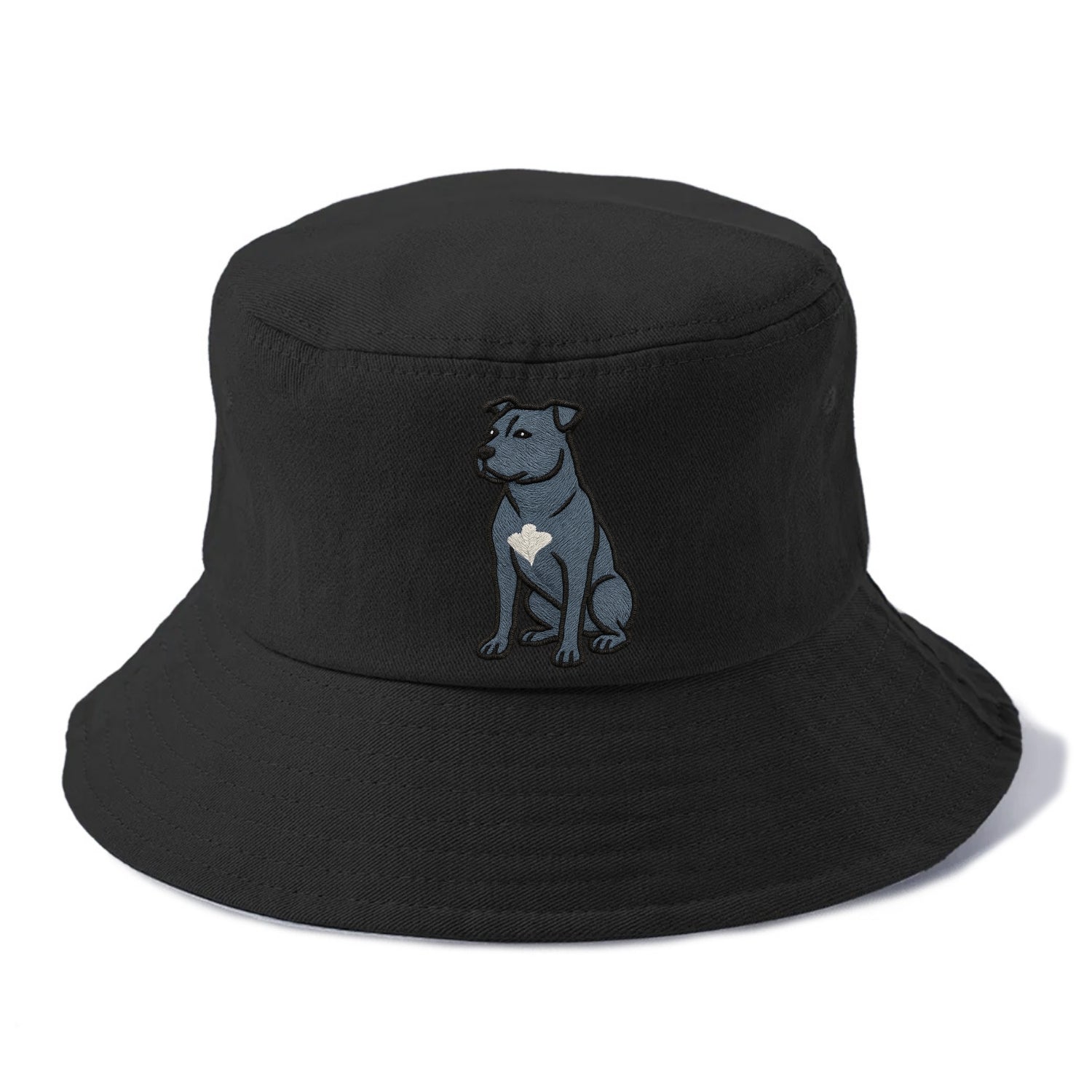 American Staffordshire Terrier - Blue embroidered design - Bucket Hat - Black