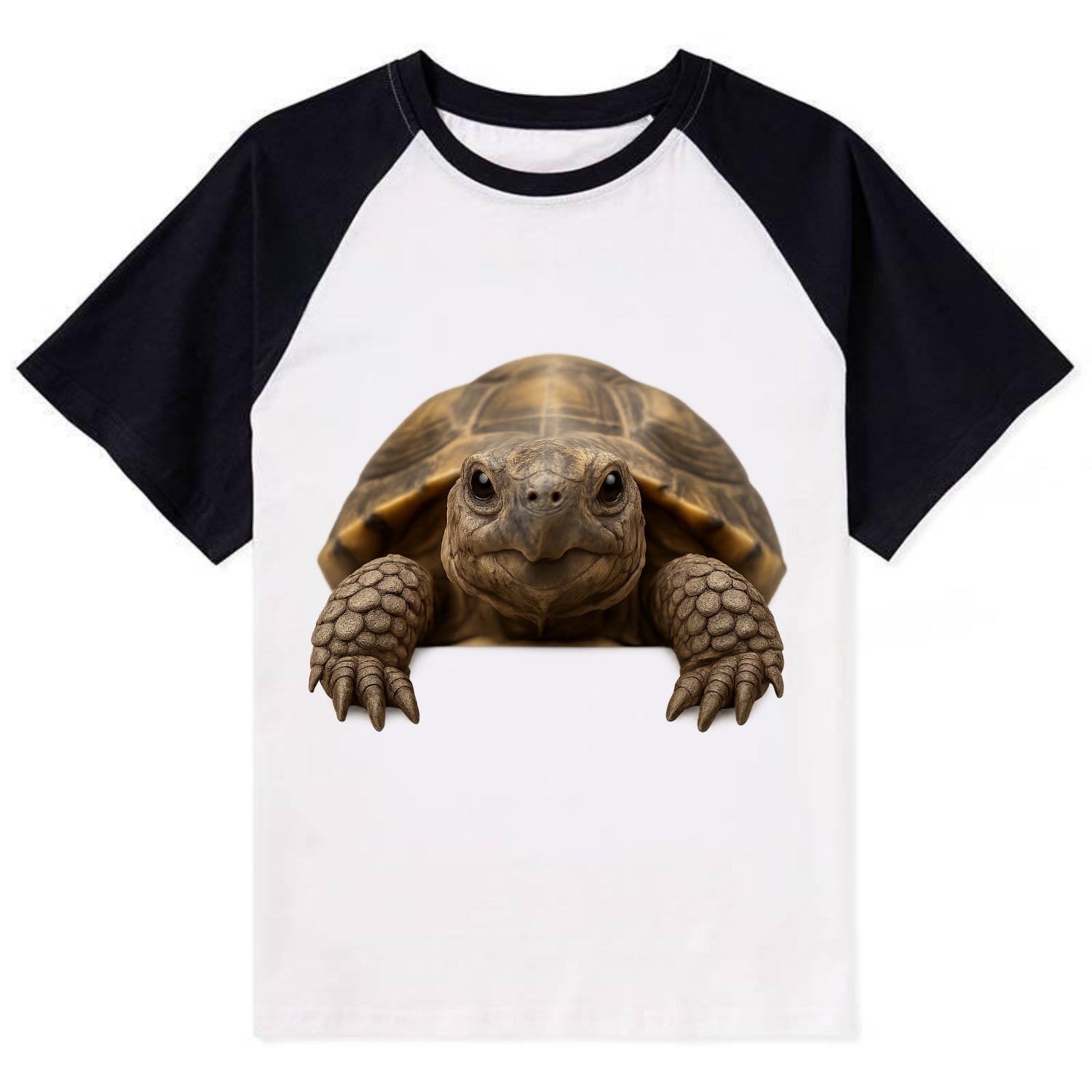 Tortoise  - Contrast Raglan T-shirt - Black