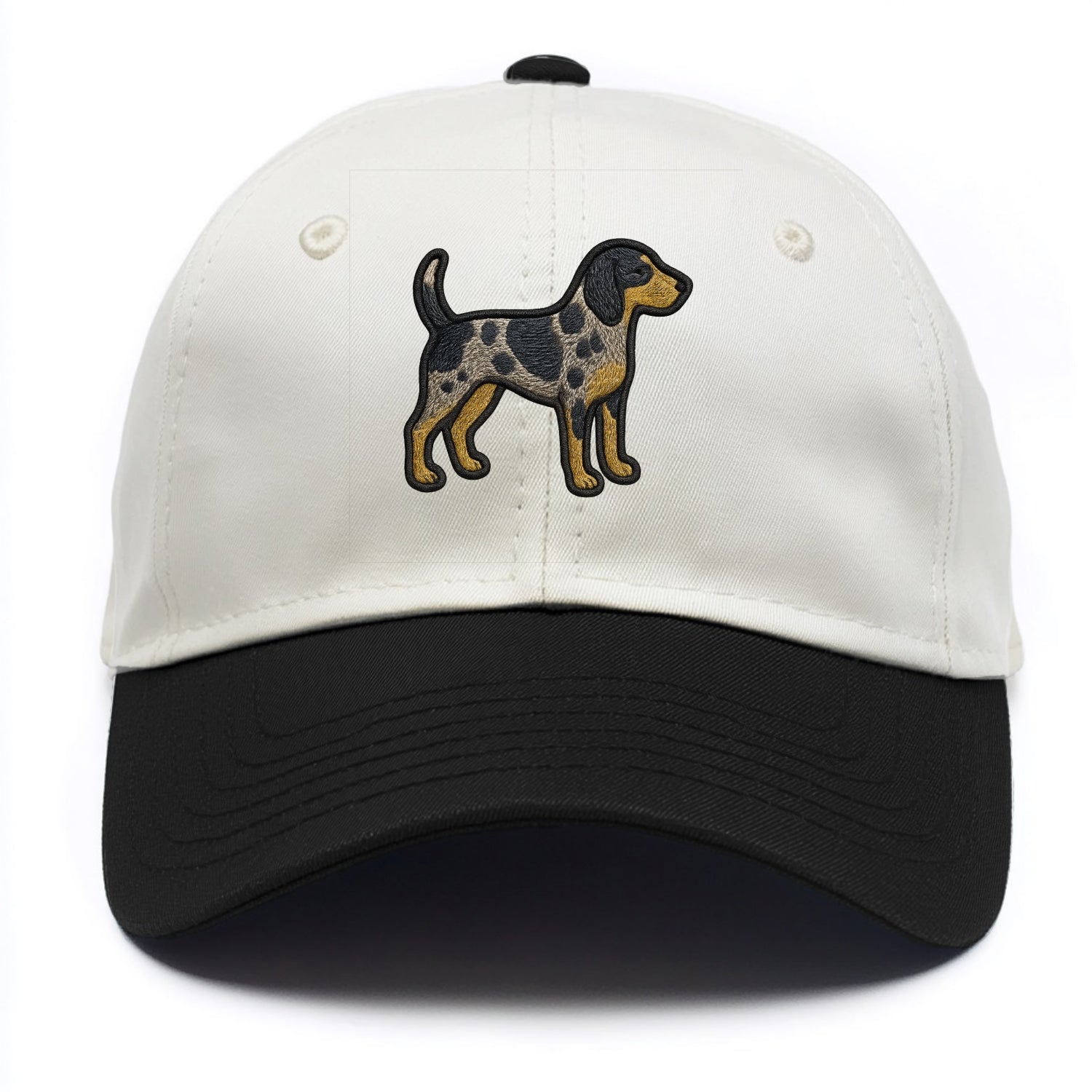 Bluetick Coonhound - Trendy spotted hound logo with prominent black border - Two Tone Cap - Black