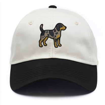 Bluetick Coonhound - Trendy spotted hound logo with prominent black border - Two Tone Cap - Black