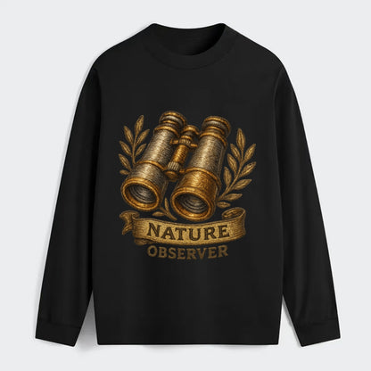 Binoculars for birdwatching - nature observer - Classic Long Sleeve Shirt - Black