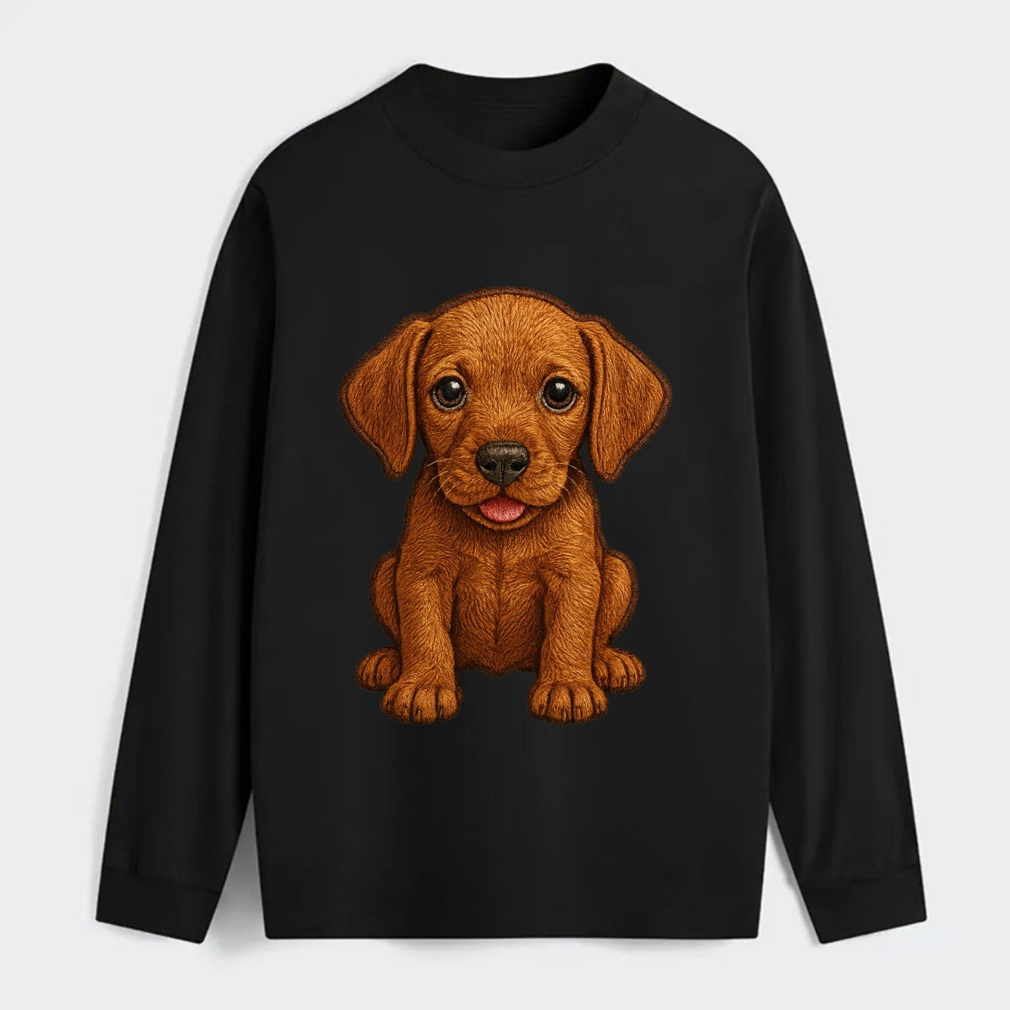Baby Vizsla Puppy - golden rust coat, soulful eyes, athletic build, - Classic Long Sleeve Shirt - Black