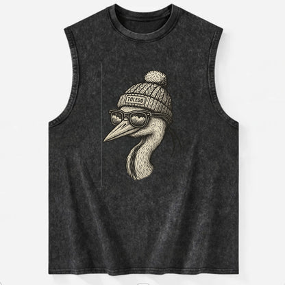 Toledo Great Blue Heron wearing Toledo b - Vintage Washed Tank - Black