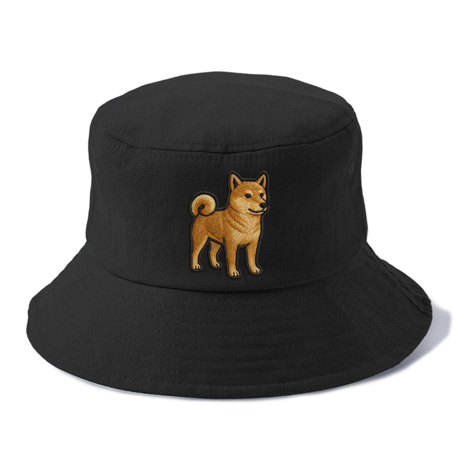Shiba Inu - Trendy Japanese dog logo wit - Bucket Hat - Black