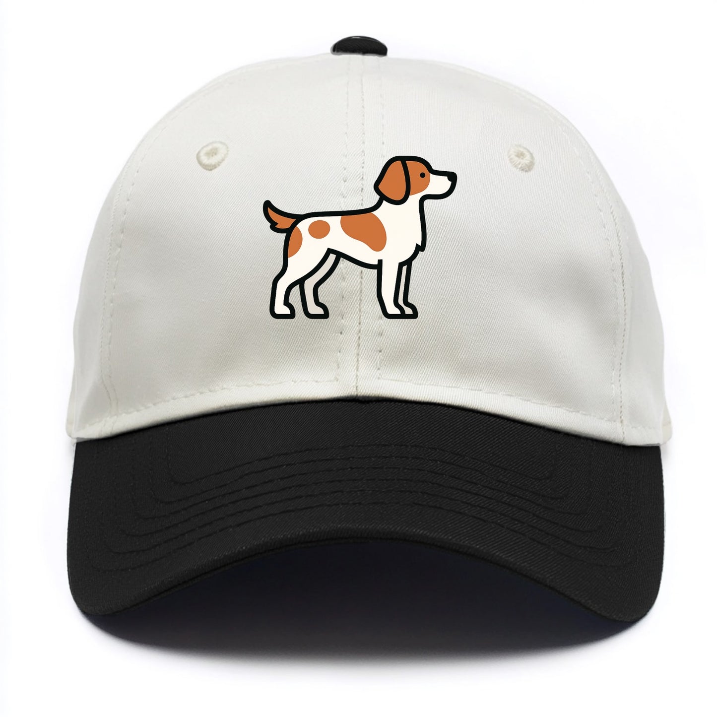 Brittany Spaniel - Orange and white flat side profile - Two Tone Cap - Black