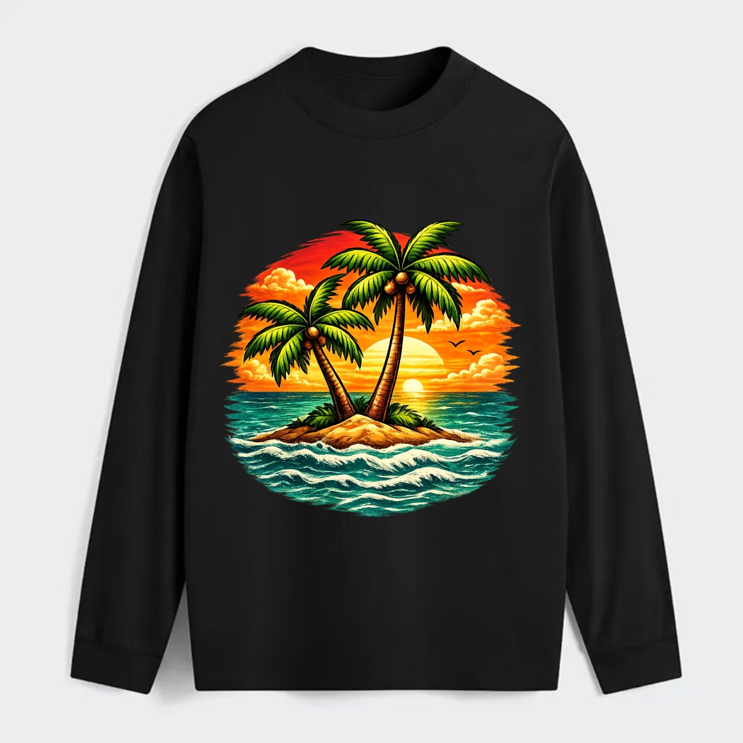 Tropical Island - Classic Long Sleeve Shirt - Black