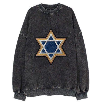 Star of David - Vintage Sweatshirt - Black
