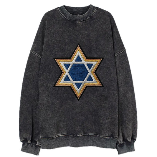 Star of David - Vintage Sweatshirt - Black