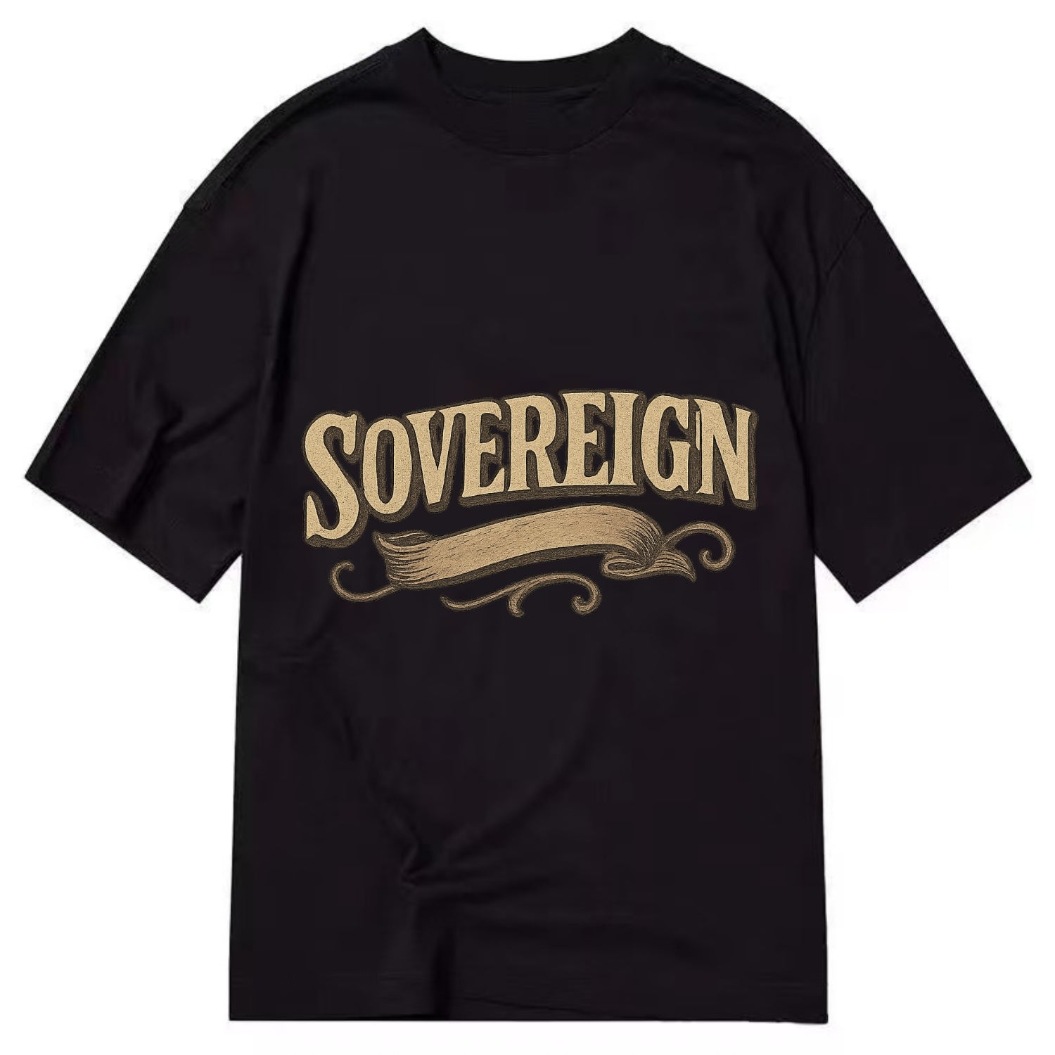 Bold typography design - "SOVEREIGN" - self-ruled, autonomous, in control - Classic T-shirt - Black