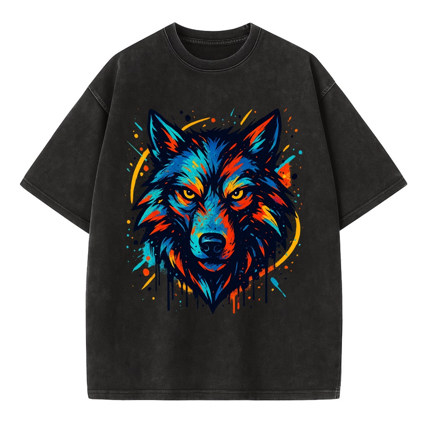 Alpha Wolf Leader  - Vintage T-shirt - Black