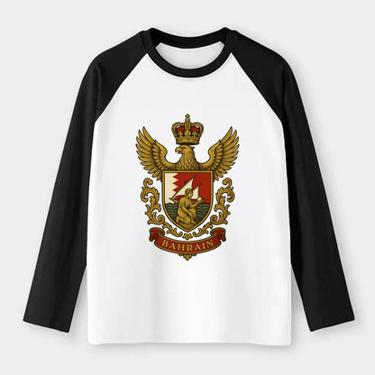 Bahrain Heritage Badge - Raglan Long Sleeve T-Shirt - Black