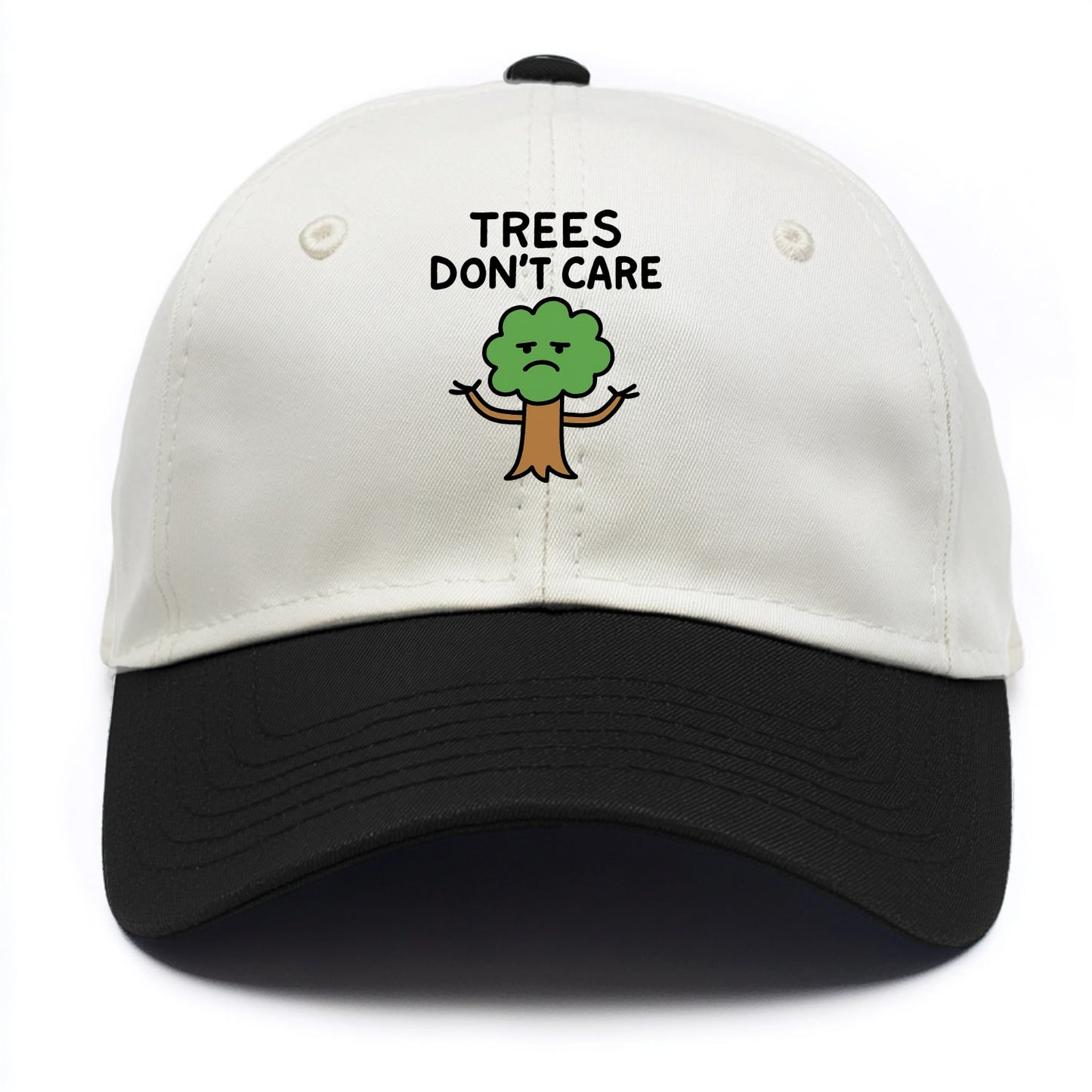 TREES DONT CARE | Indifferent oak shrugging branches - Two Tone Cap - Black