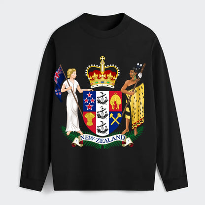 Coat Of Arms Of New Zealand - Classic Long Sleeve Shirt - Black