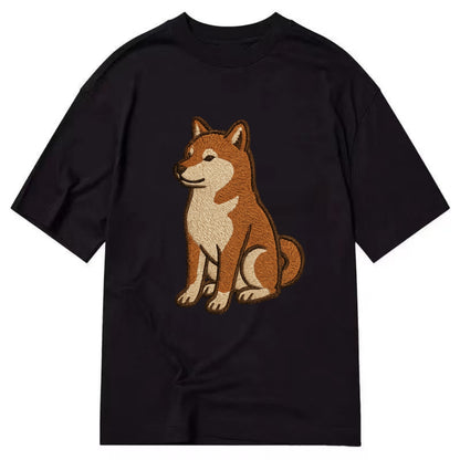 Shiba Inu - Red sesame embroidered sitti Classic T-shirt - Black