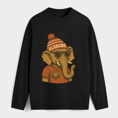 Tuscaloosa Crimson Elephant wearing Alab - Classic Long Sleeve Shirt - Black