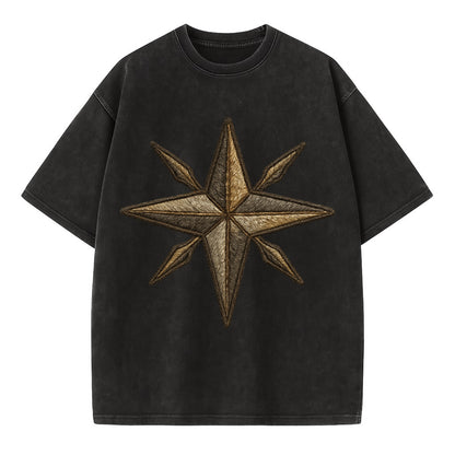 Nautical Star  - Vintage T-shirt - Black