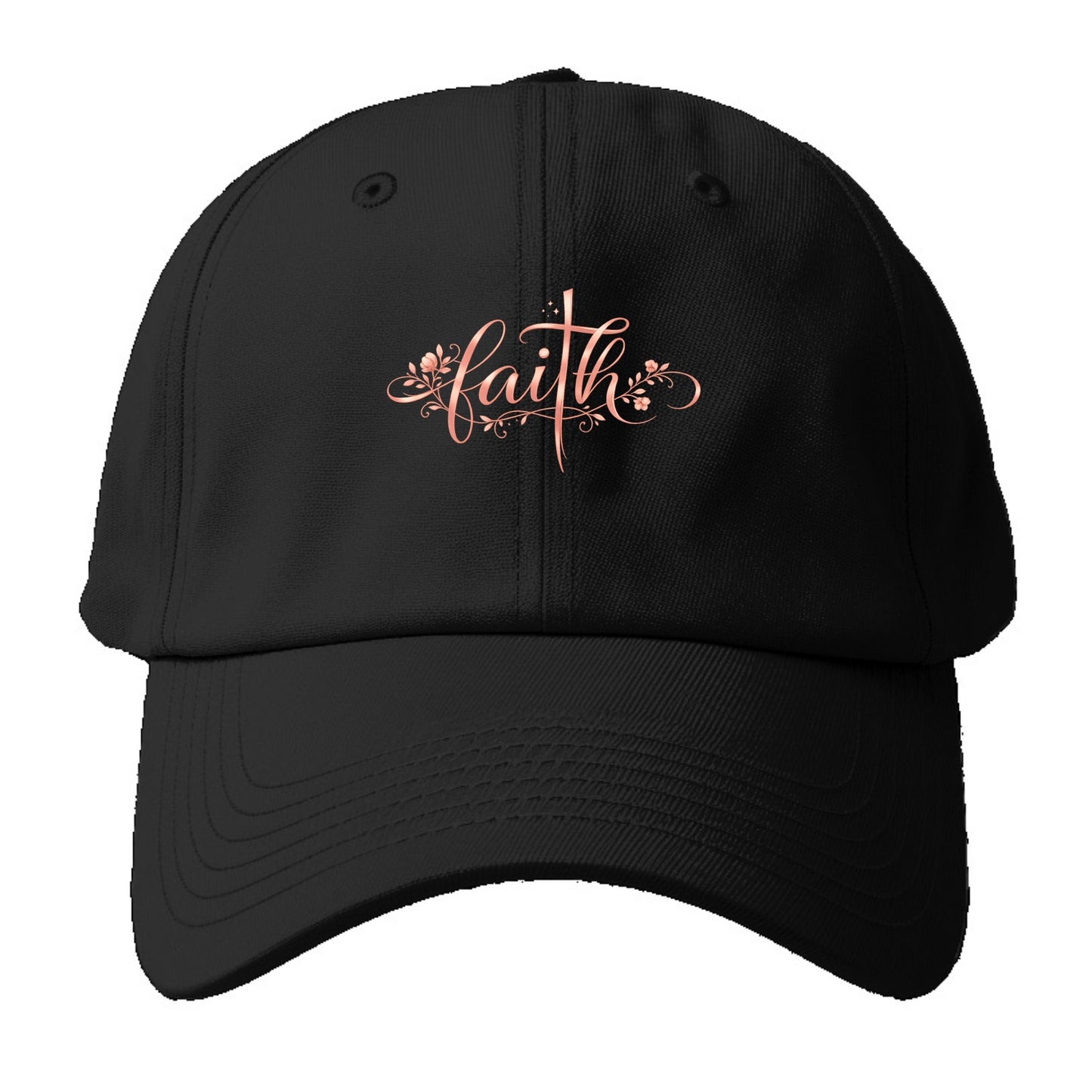 Faith - Baseball Cap For Big Heads - Black
