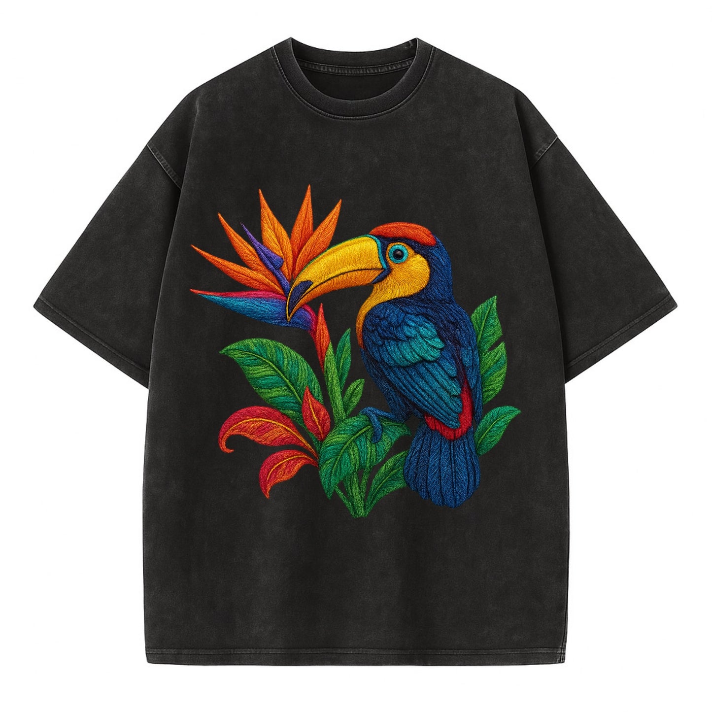 Toucan Paradise - Vintage T-shirt - Black